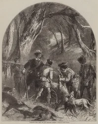 Förster mit Wild für das Weihnachtsbankett